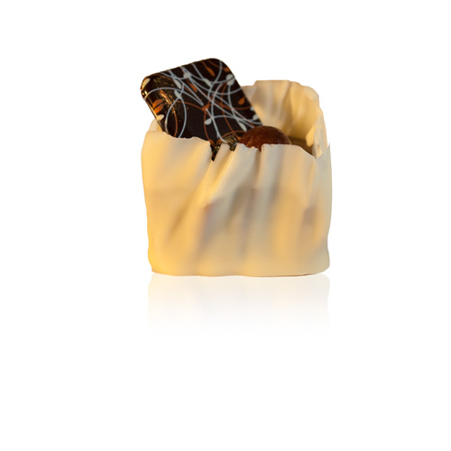 Dessertbonbon in witte chocolade