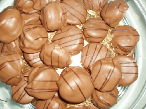 Slagroomtruffels in melkchocolade