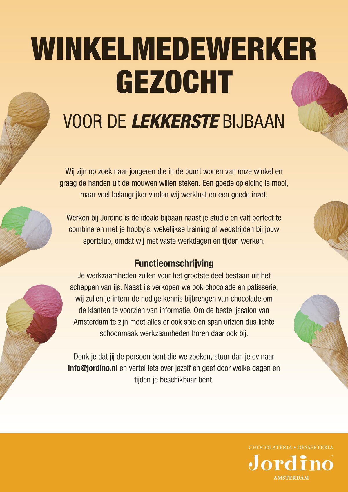 Vacatureposter: winkelmedewerker gezocht